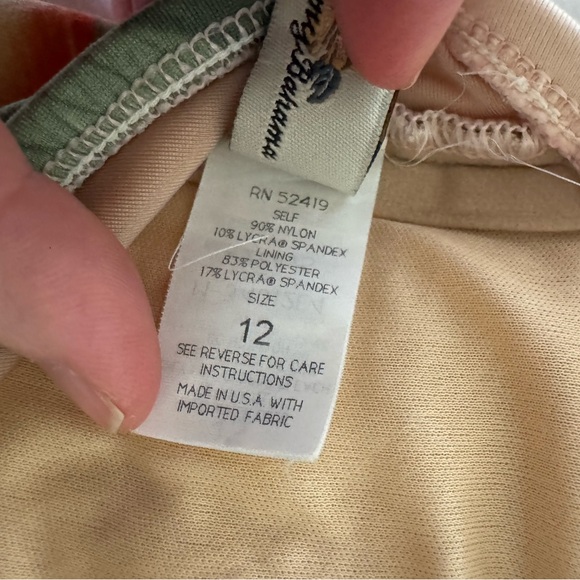 Tommy Bahama Tropical Print One Piece Swimsuit - Green and Orange - Picture 5 of 5